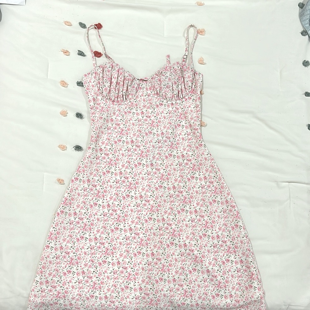 Pink Floral Mini Dress